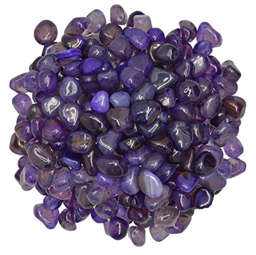 Digging Dolls: 2 lbs of XX Small Dyed Dark Purple Agate A Grade Stones from Brazil - Tumbled Rocks Crystals Perfect for Art, Crafts, Reiki, Wicca and Wire Wrapping!