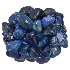 Digging Dolls: 3 lbs of Medium Dyed Blue Agate A Grade Stones from Brazil - Tumbled Rocks Crystals Perfect for Art, Crafts, Reiki, Wicca and Wire Wrapping!