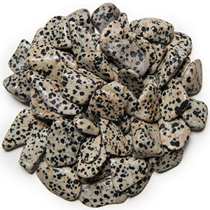 Digging Dolls: 1 lb of Small Dalmatian Jasper A Grade Stones from Brazil - Tumbled Rocks Perfect for Art, Crafts, Reiki, Wicca and Wire Wrapping!