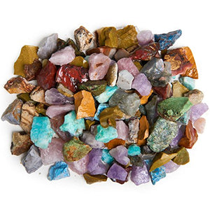 Digging Dolls: 18 lbs Natural Premium Madagascar Rough Stone Mix - Small Size - 1/2" to 1" Average - Raw Rough Rocks for Arts, Crafts, Tumbling, Polishing, Gem Mining, Wire Wrapping and More!