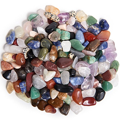 Digging Dolls: 2 lbs Tumbled Natural Brazilian Stone Mix - XSmall - 0.5" to .75" Average Size - Perfect for Arts, Crafts, Gifts, Party Favors, Wire Wrapping and More!