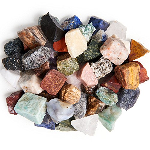 Digging Dolls: 3 lbs Natural Asia and Middle East Rough Stone Mix - Made with Over 35 Types of Stones - Large Size - 1" to 1.5" Average - Raw Rough Rocks for Arts, Crafts, Tumbling, Wire Wrapping!