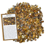 Digging Dolls: 1 lb of Tumbled Tiger Eye Chip Stones - Polished Rocks for Crafts, Art, Vase Filler, Decoration, Reiki, Crystal Jewelry Making and More!