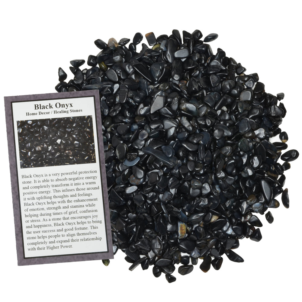 Tumbled Black Onyx Chip Stones
