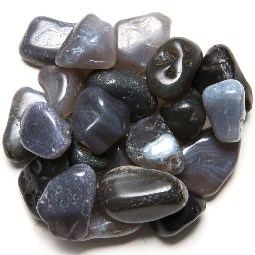 Tumbled Grey Agate Medium "A" Grade Stones from Brazil